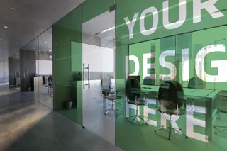 办公室内logo标志企业文化墙形象墙贴图样机PSD模板(14)