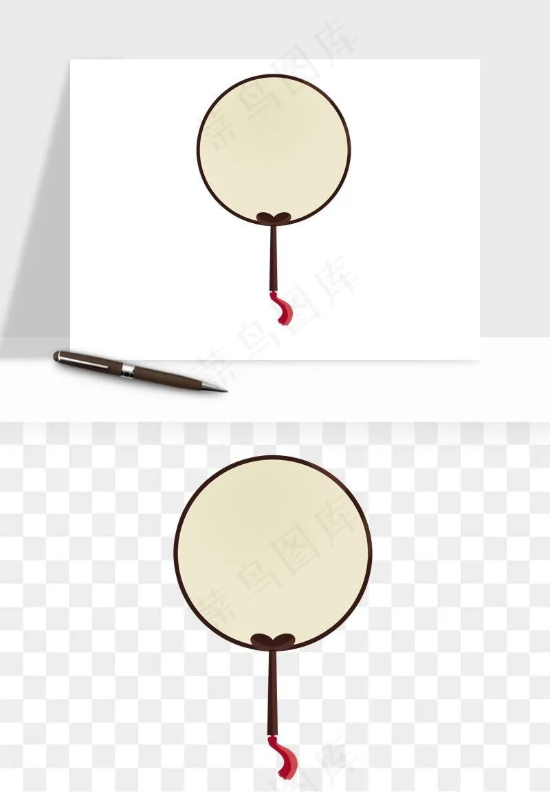 古风扇子元素png免抠