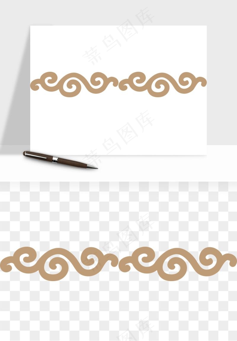 中式边框花纹图案png免抠