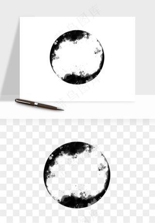 墨迹水墨圆圈圆环边框