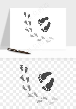 脚印脚丫鞋印png免抠