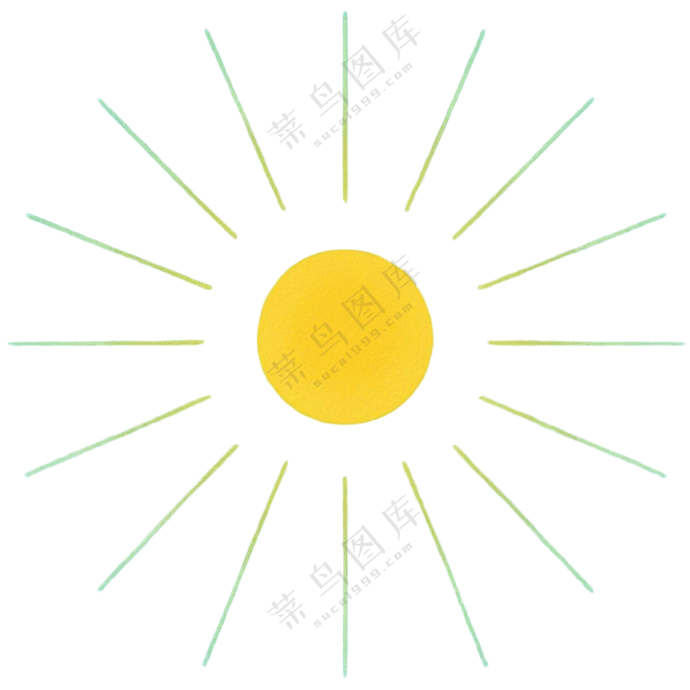 太阳彩色卡通简笔画春分免扣图