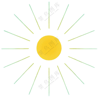 太阳彩色卡通简笔画春分免扣图