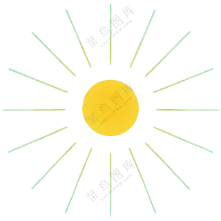 太阳彩色卡通简笔画春分免扣图