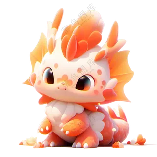 橙色卡通小龙