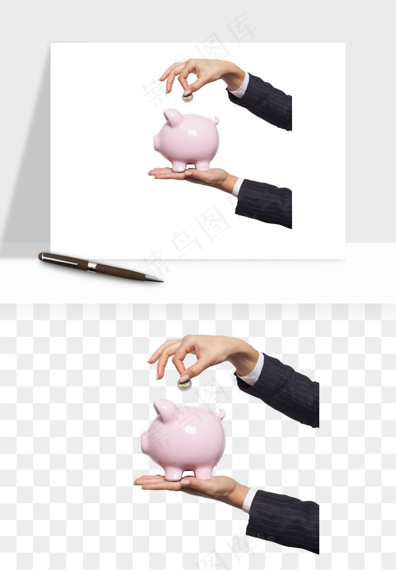 存钱罐理财金猪png免抠