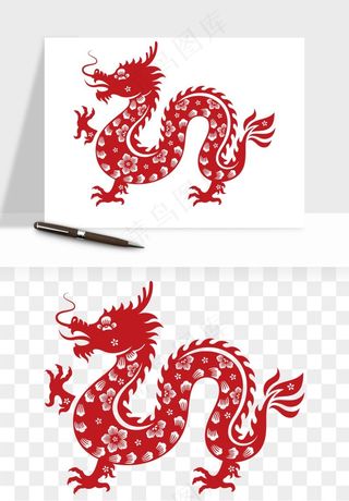 十二生肖剪纸中式纹样图案png免抠