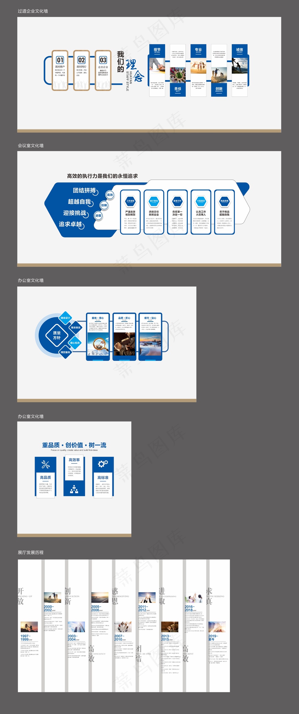 企业文化墙蓝色原文件