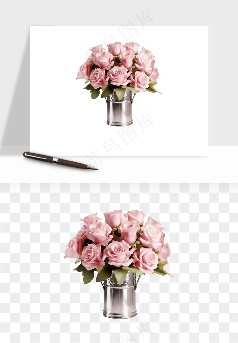 花瓶摆件花艺png免抠图