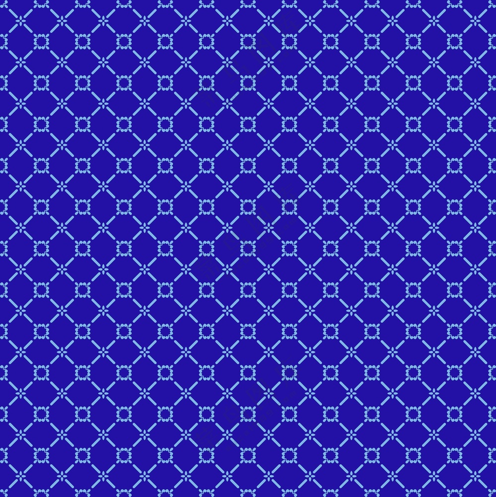 蓝色几何花纹格子图案