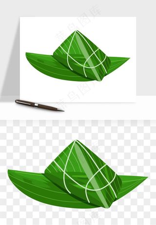 国潮粽子手绘肉粽png免抠