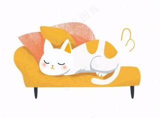 小猫猫咪宠物动物卡通插画免抠