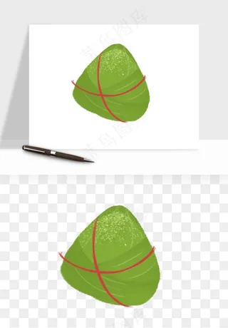 国潮粽子手绘肉粽png免抠