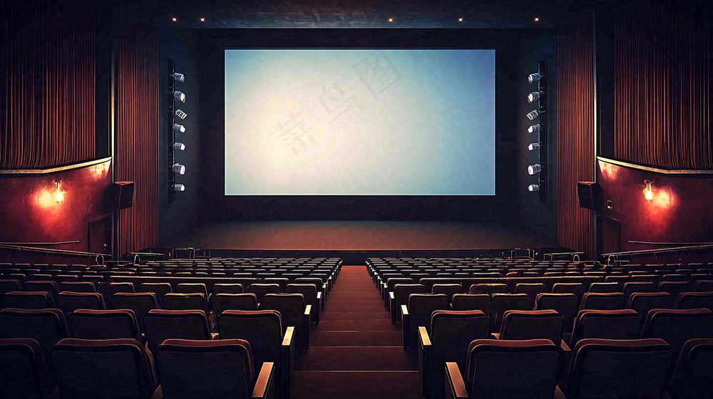 豪华电影院观影厅场景摄影图