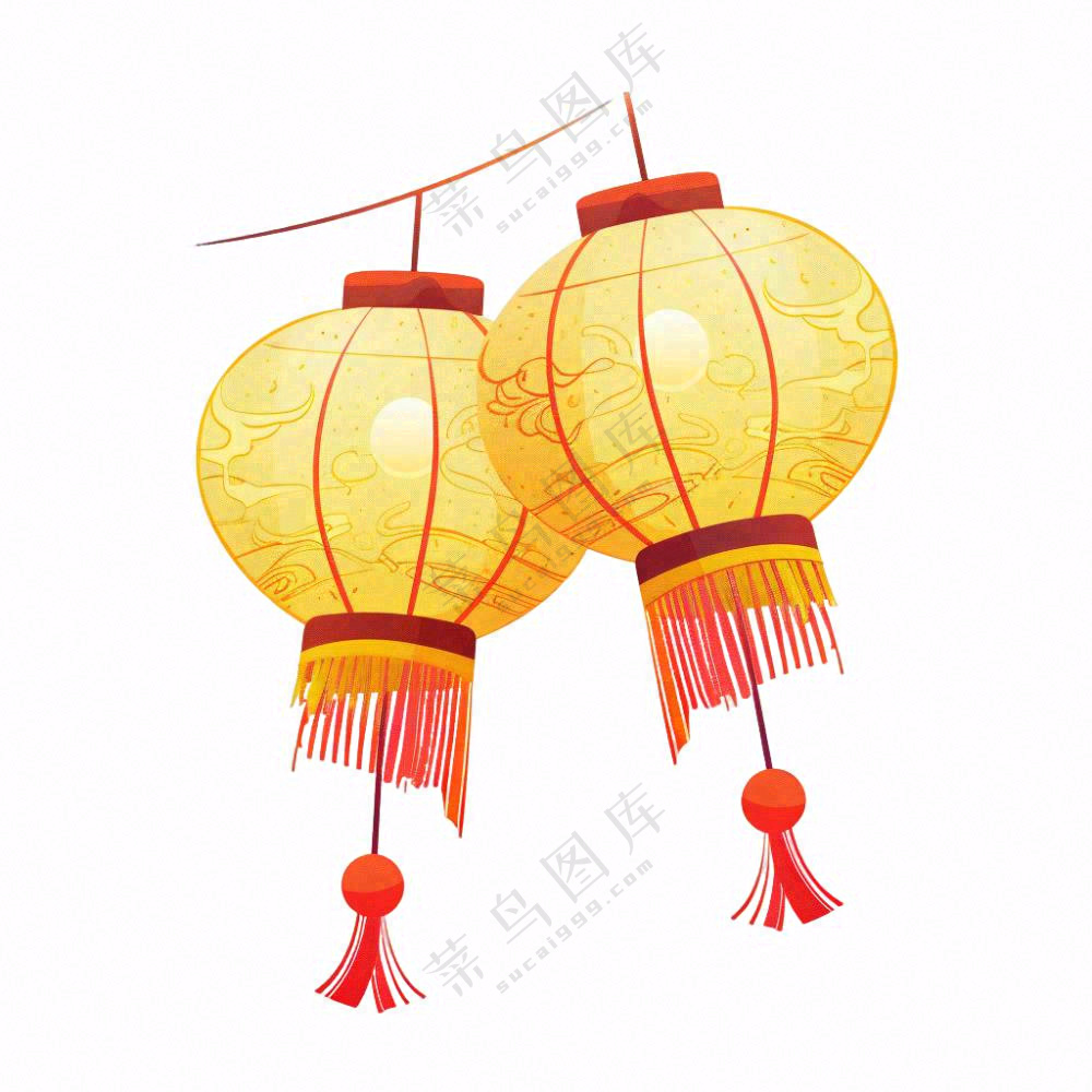 节日灯笼照明插画免抠