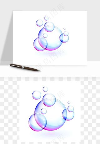 彩色气泡肥皂泡矢量png免抠