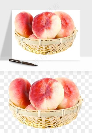 桃子油桃黄桃水果png免抠