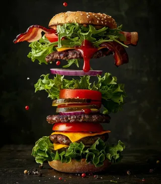创意美味汉堡美食图片