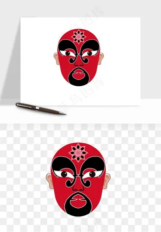 手绘戏剧脸谱卡通面具png免抠