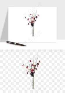 花瓶摆件花艺png免抠图