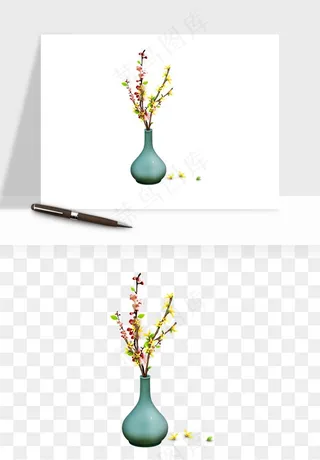 花瓶摆件花艺png免抠图