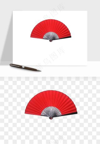 古风扇子元素png免抠