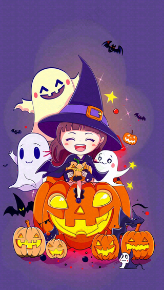 万圣节南瓜灯捣蛋恐怖背景