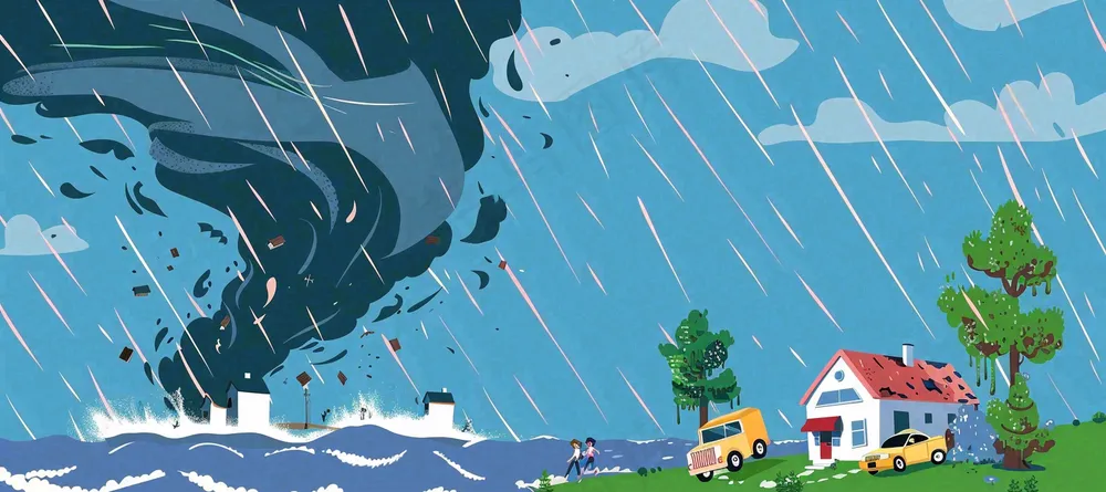 龙卷风自然灾害天气背景