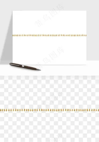 金色植物花环边框png免抠