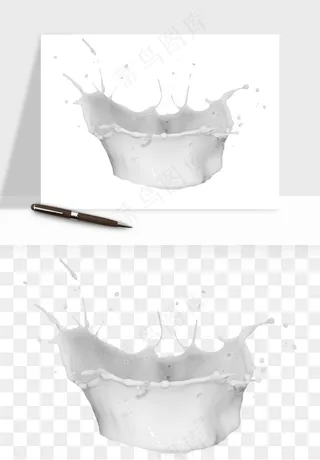 飞溅的牛奶牛奶杯元素png免抠