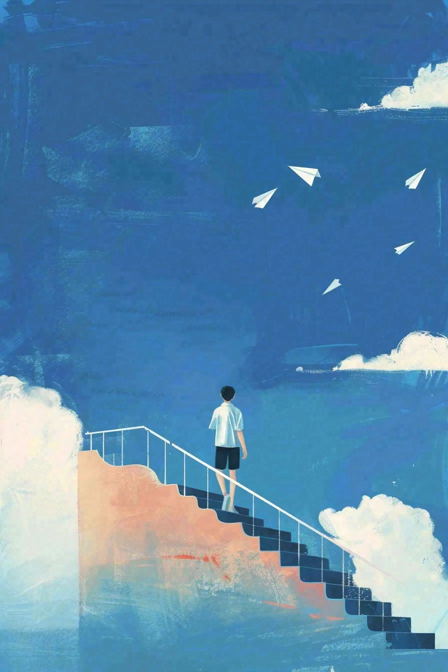 学生毕业季考试青春插画背景