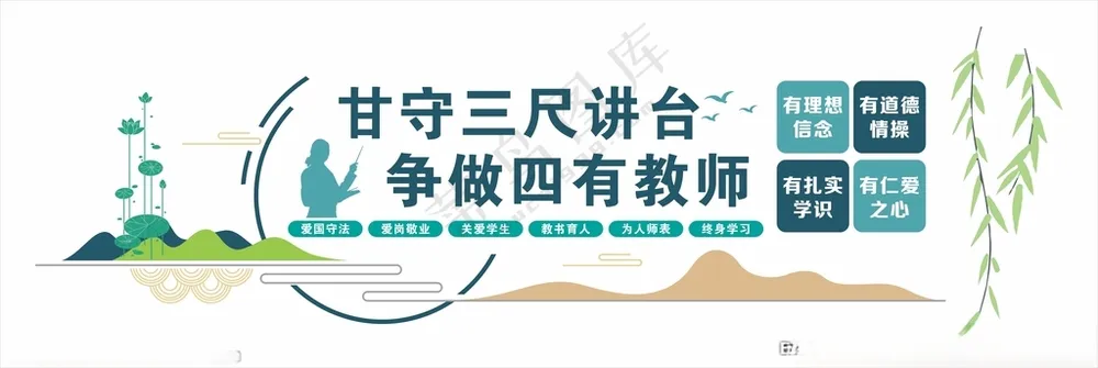 教师办公室文化墙教师文化墙四有教师展板