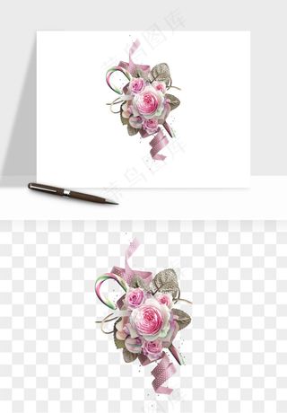 复古花卉相框欧式png免抠