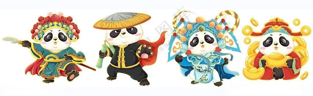 国潮卡通熊猫插画图得广告设计卡通设计