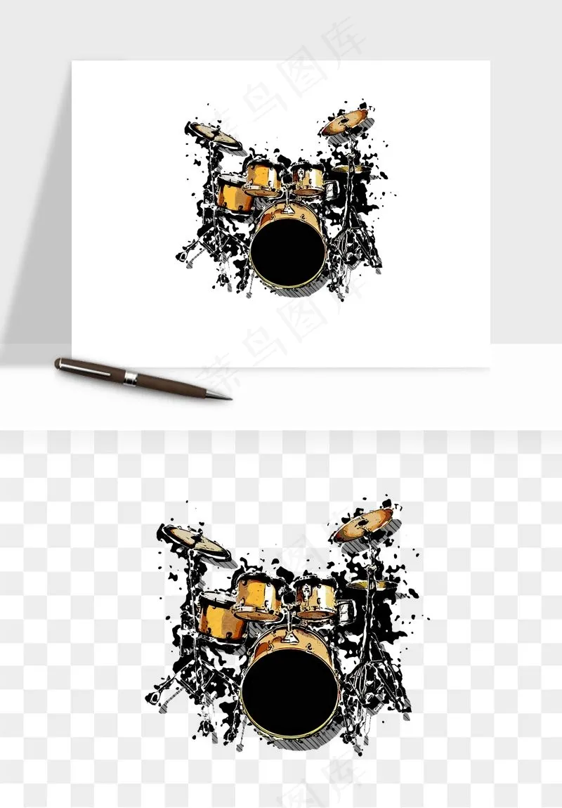 摇滚架子鼓乐器png免抠