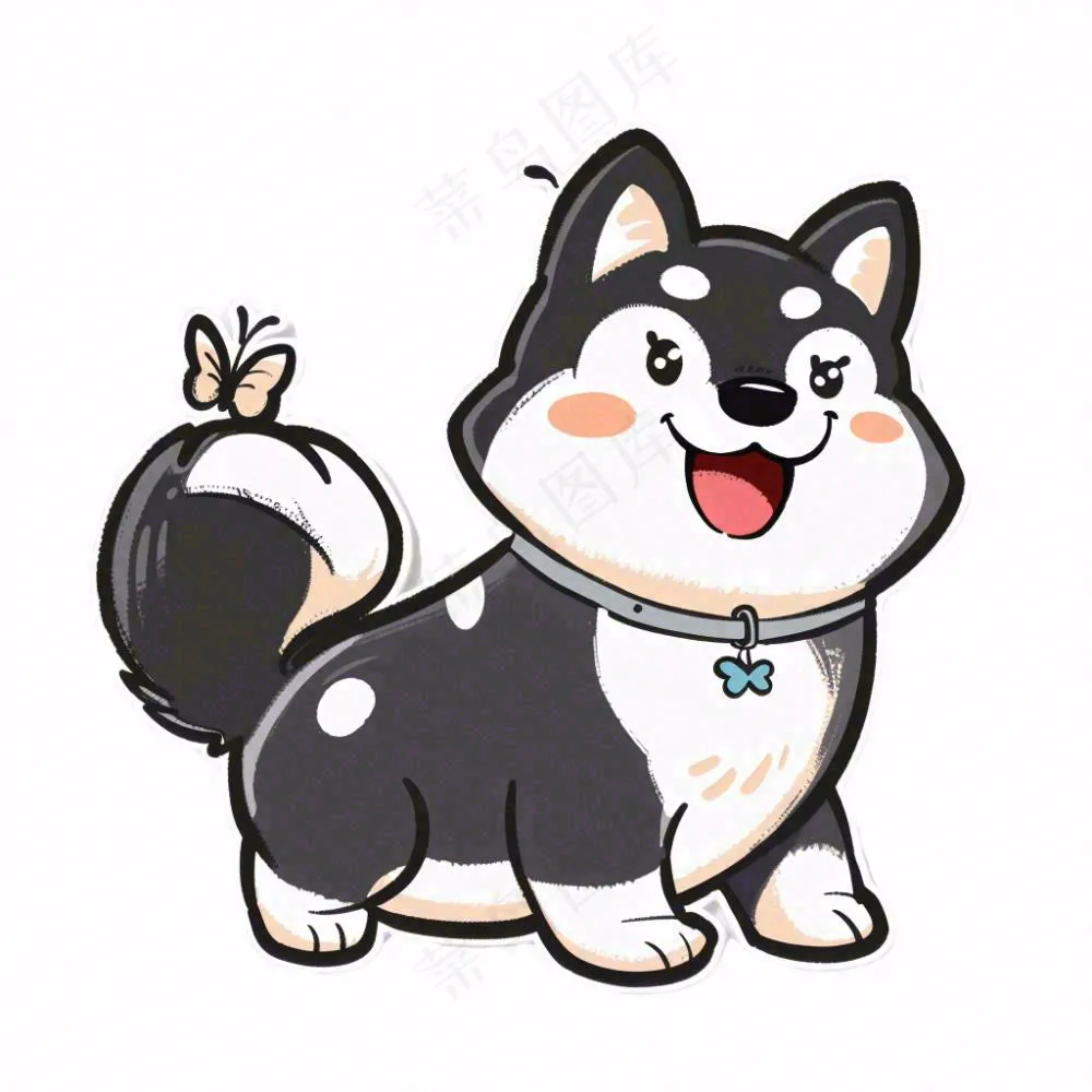 小狗宠物动物卡通插画免抠