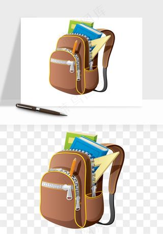 卡通书包背包双肩包png免抠