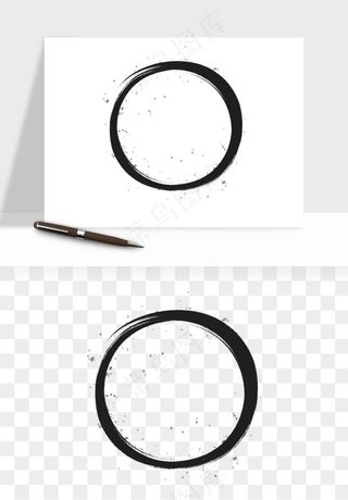 墨迹水墨圆圈圆环边框