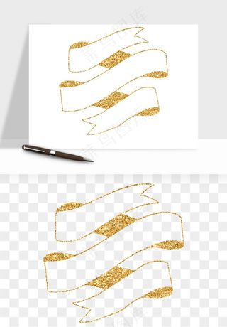 金色植物花环边框png免抠