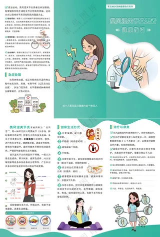 类风湿关节炎患者健康指引三折页