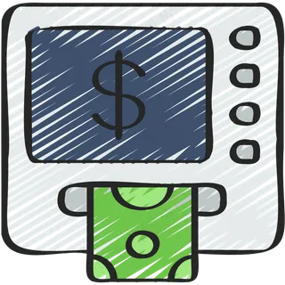 ATM机 铅笔手绘图标icon