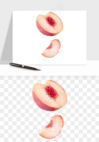 桃子油桃黄桃水果png免抠