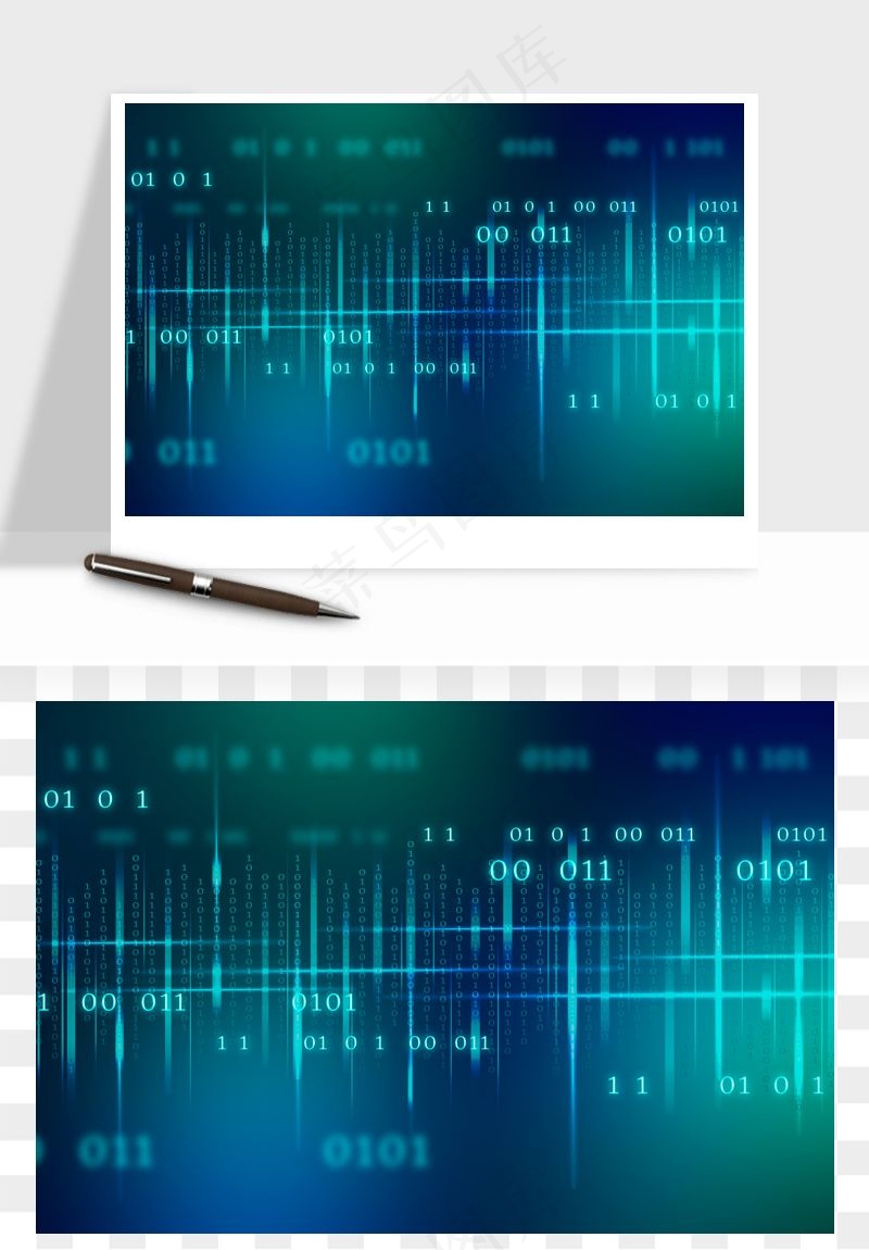 科技几何点线数字装饰png免抠