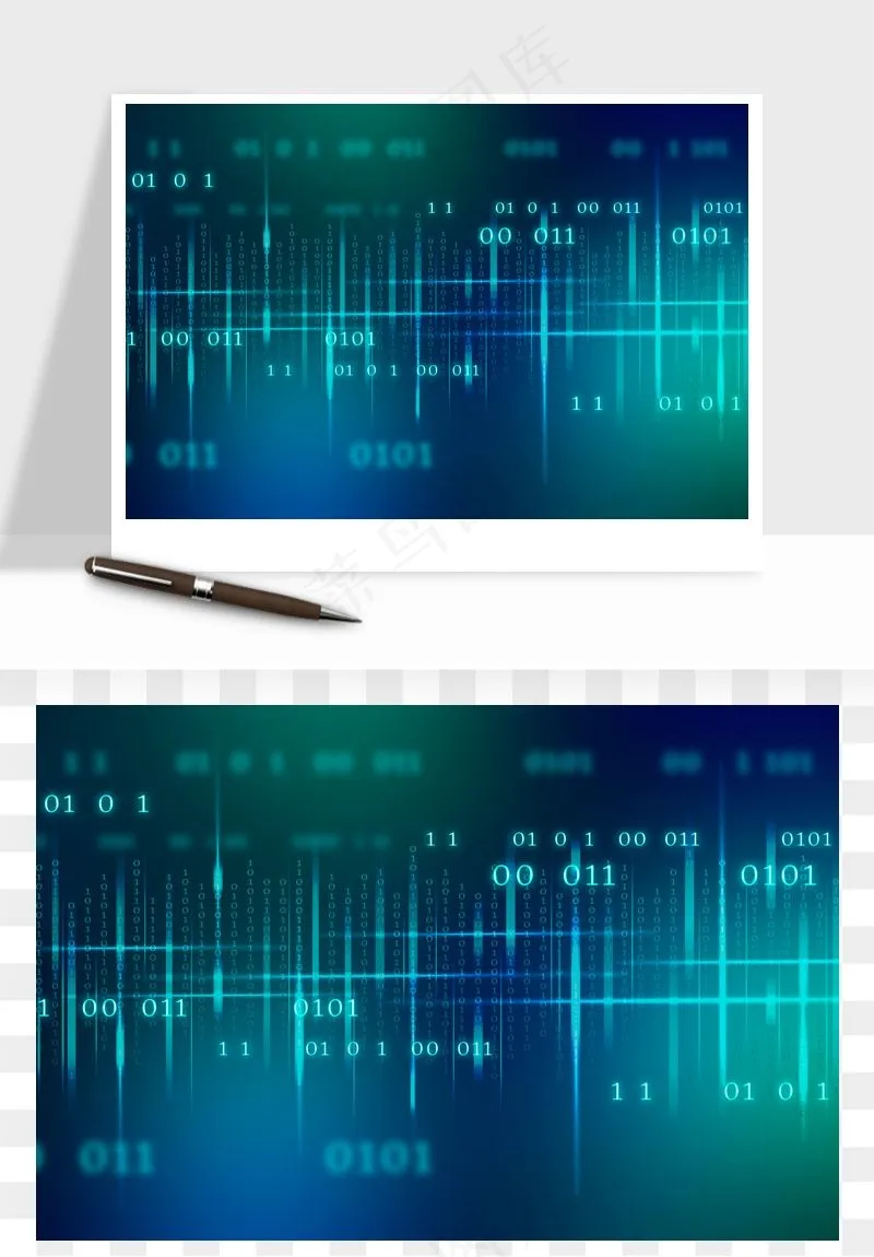 科技几何点线数字装饰png免抠