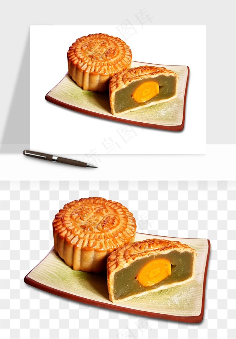 中秋月饼实物png免抠