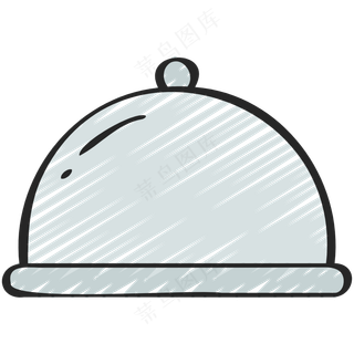 客房服务 上菜 铅笔手绘图标icon