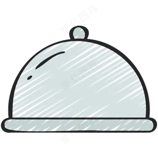 客房服务 上菜 铅笔手绘图标icon