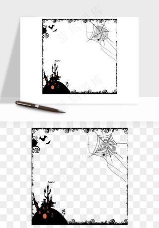 手绘万圣节边框png免抠