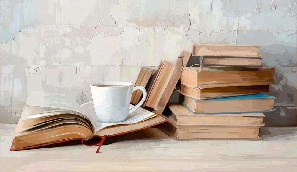 下午茶休闲学习阅读场景世界读书日摄影图