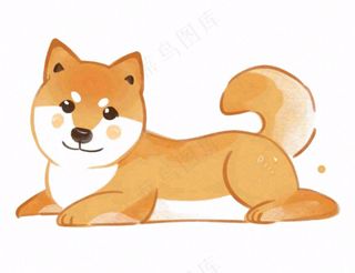 小狗宠物动物卡通插画免抠